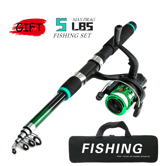 Kids Fishing Rod Reel Combo 1 8m with Soft Bait Landing Net Complete Fishing Gear