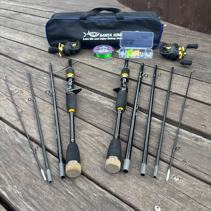 Fishing Combo Set- Casting Fishing Rod with 7.2:1 Gear Ratio Baitcast Reel Fishing Line Bag Lure Kit for Freshwater Fishing