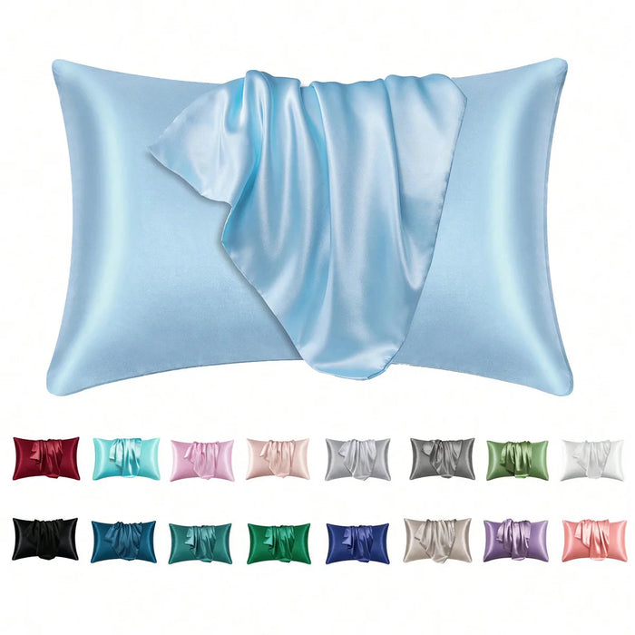 2 pcs Pillowcase for Hair and Skin, Silk Satin Pillowcase  Pillow Cases Set of 2， Silky Pillow Cover with Envelope Closure