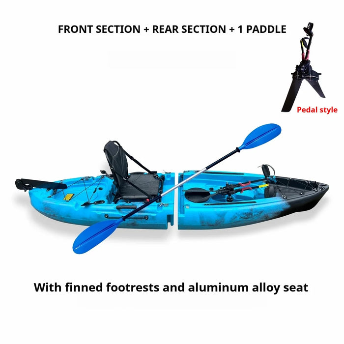 2025 Portable LLDPE Kayak With Split Hard Shell Electric Pedal-Driven Canoe For Solo Tandem Lake Sea Adventures Modular Assembly