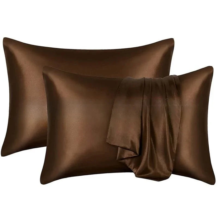 Solid Silk Pillowcases Decorative Luxury Cushion Cover Envelope Style Hair Skin Protect Standard Queen Size Pillow Case