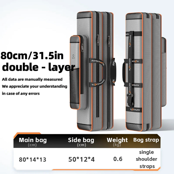 Fishing Gear Bag: Shock & Wear Resistant, Large Capacity with Multi-Layer Storage for Fishing Rods & Tackle