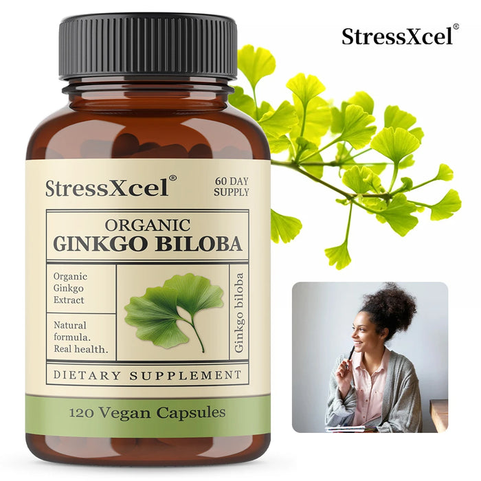 Ginkgo Biloba Supplements for Brain Health Support, Improve Mood and Focus, Helps Maintain Circulation & Cognitive Health