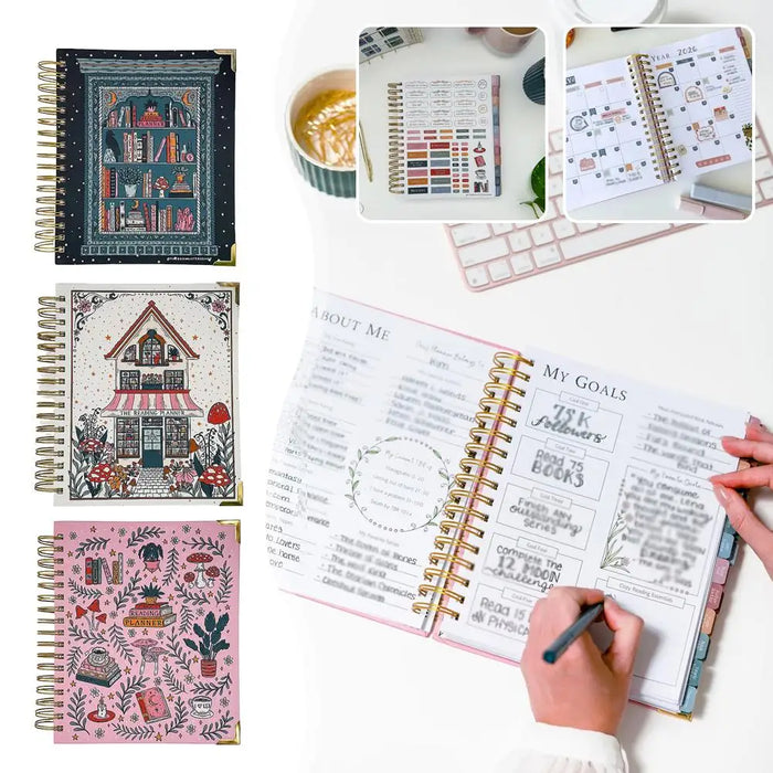 Reading Log Journal Planner For Book Lovers Study Notes Tracker Reading Challenge Goal Setting Personal Diary