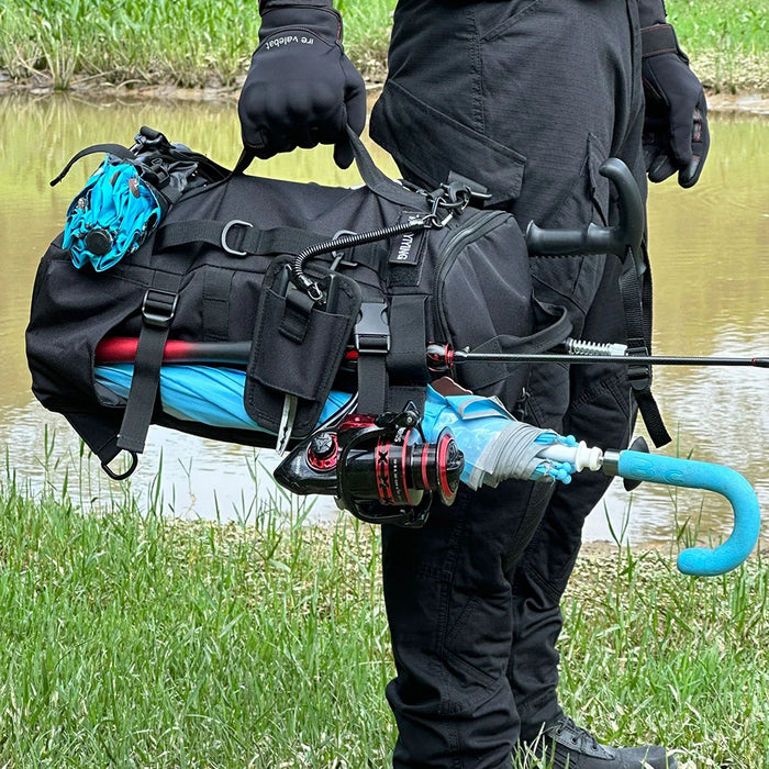 Fishing Backpack, Portable Large Capacity Fishing Gear Bag with Rod Holder, Outdoor Sports Backpack for Fishing Hiking Camping