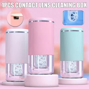 Contact Lens Cleaner Portable Automatic Cleaning Cosmetic Contact Box Travel Contact Lens Case USB Charging Fast Vibration Clean