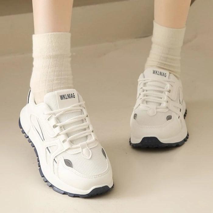 Women's Sporty Casual Shoes Spring/autumn 2026 Lightweight Sneakers for Women Thick Bottom Running Shoes Mesh Single Shoes