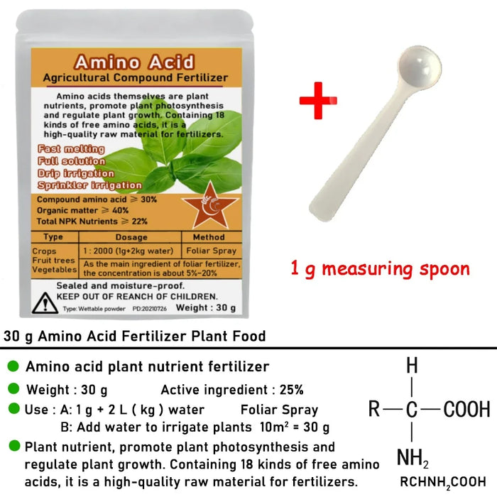 30 G Compound Amino Acid Fertilizer Powder Npk Nitrogen-phosphate-potassium Safe Supplement Plant Nutrition For Garden