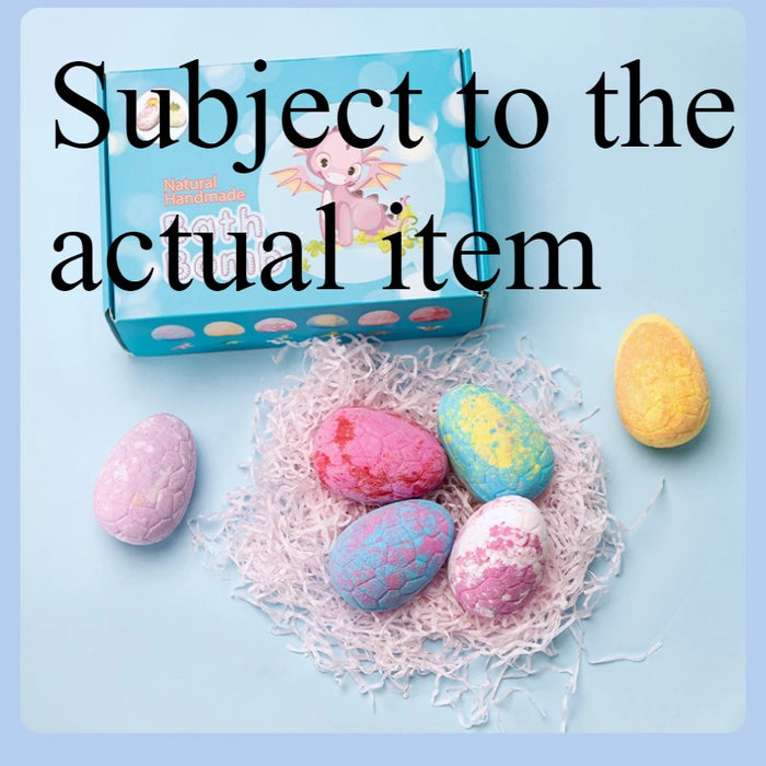 Dino Egg Spa Surprise Bath Bombs for Kids - Gentle Exfoliation, Deep Moisture & Skin Nourishment w/ Random Dino Toy，Handmade