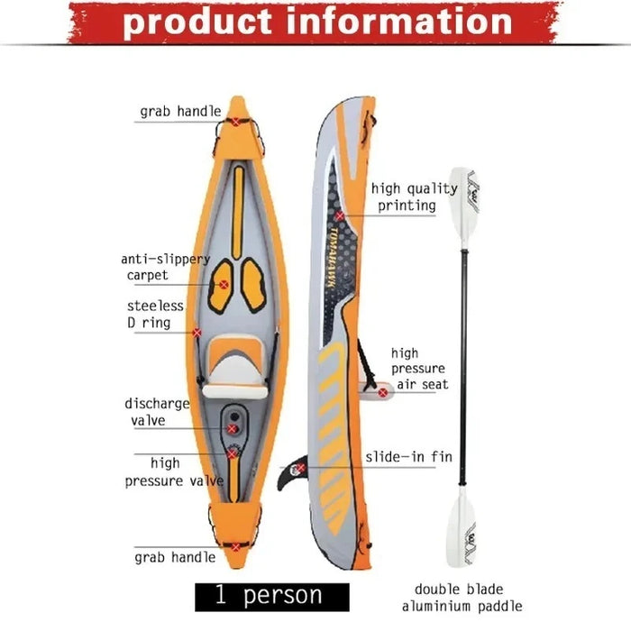 MARINA Tomahawk 10.6' 1 Persons Portable Rowing  High-pressure Fast Canoeing Set