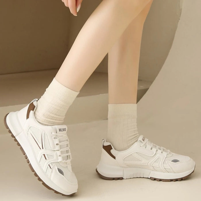 Women's Sporty Casual Shoes Spring/autumn 2026 Lightweight Sneakers for Women Thick Bottom Running Shoes Mesh Single Shoes