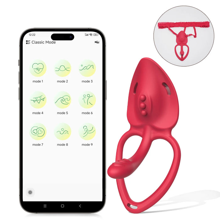Wearable Panty Vibrator Adult Sex Toy Wireless Control Vibrating Penis Ring with Lace Strap Clitoral Stimulator for Women Couple
