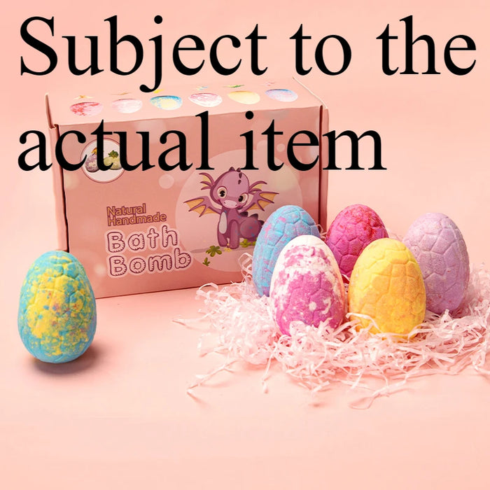 Dino Egg Spa Surprise Bath Bombs for Kids - Gentle Exfoliation, Deep Moisture & Skin Nourishment w/ Random Dino Toy，Handmade