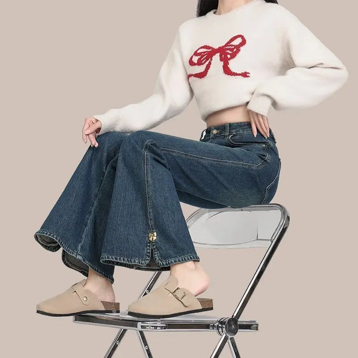 High Waisted Plus Size Flared Jeans for Women 2025 New Arrival
