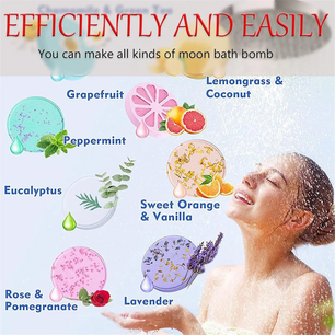 Bath Bomb Mold Kit with A Set of Molds Shower Steamers Press,Shower Bomb Tools Mold & Bath Bombs Press for DIY Making
