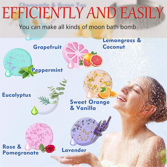 Bath Bomb Mold Kit with A Set of Molds Shower Steamers Press,Shower Bomb Tools Mold & Bath Bombs Press for DIY Making