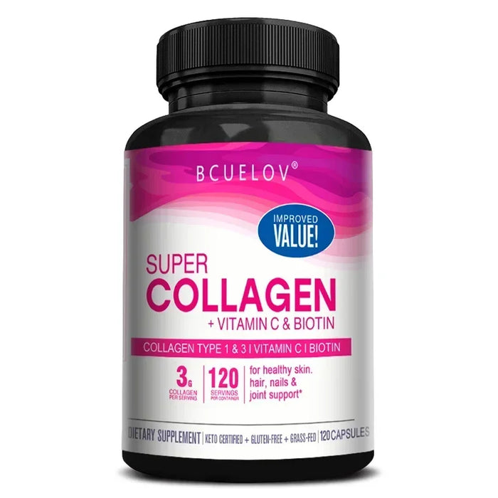 Collagen Capsules-with Vitamin C & Biotin, Antioxidant, Support Joint, Hair, Nails, Skin Care Health, Promote Calcium Absorption