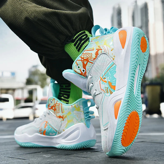 Basketball Shoes for Men Cushioning Basketball Sneaker Women High-top Outdoor Sport Sneakers Breathable Athletic Shoes