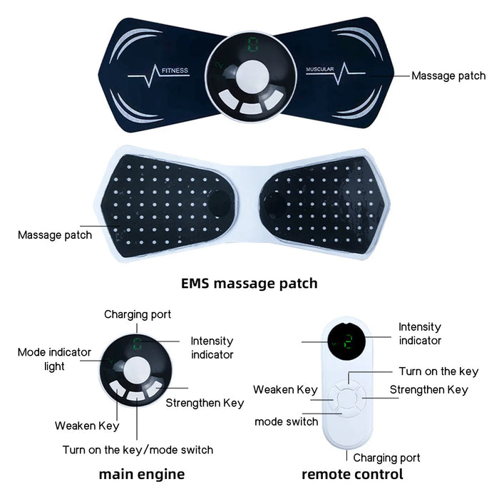 Electronic Pulse Muscle Pain Relief Patch Suitable for Cervical Spine and Back Relieves Muscle Pain with Adjustable Mode