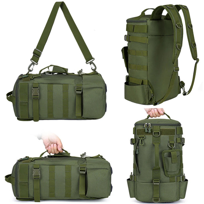 Fishing Backpack, Portable Large Capacity Fishing Gear Bag with Rod Holder, Outdoor Sports Backpack for Fishing Hiking Camping