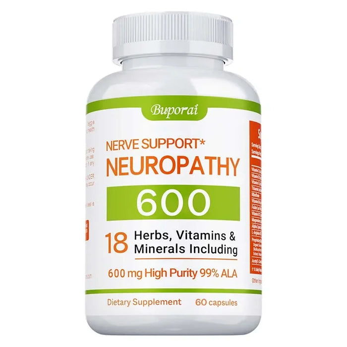Neuropathy Support Supplement 600mg - Reduces Stress, Promotes Nerve Health and Brain Function, Cellular Energy, Non-GMO