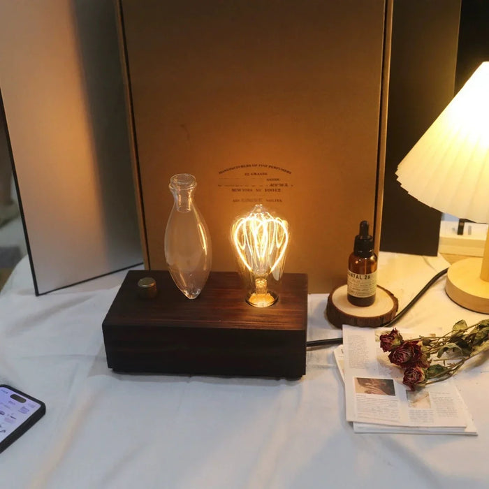 Aroma Diffuser Vintage Tungsten Filament Lamp Aromatherapy Machine Humidifier Lighting Sandalwood Pure Essential Oil Diffuser