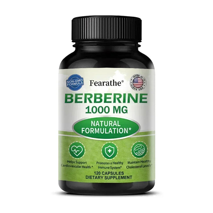 Berberine 1000 Mg Supplement, Highly Absorbed, Supports Cardiovascular Health, Regulates Gut Flora Balance, Improves Digestion