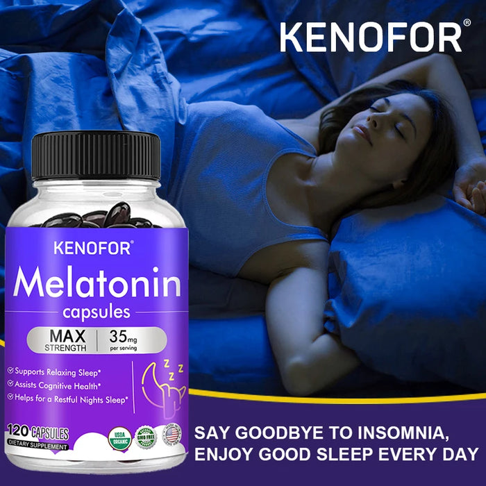 Melatonin 20 Mg Capsules - Helps with Relaxation, Improves Sleep Quality, Promotes Deep Sleep, Boosts Energy, and Balances Mood