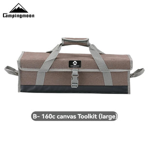CAMPINGMOON Outdoor Thick Canvas Multi functional Handheld Tools Miscellaneous Storage Bag Barbecue Equipment Camping Bag