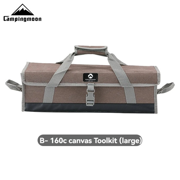 CAMPINGMOON Outdoor Thick Canvas Multi functional Handheld Tools Miscellaneous Storage Bag Barbecue Equipment Camping Bag