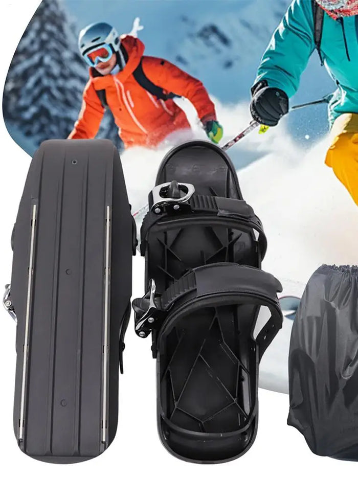Portable Mini Ski Skates for Snow Short Skiboard Snowblades High Quality, Adjustable Bindings Skiing Shoes  ﻿