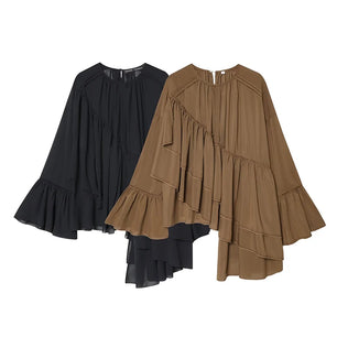 Women's Blouse Chiffon Ruffle Casual Blouses Woman Long Sleeve Shirt And Blouse Spring Elegant Blouses For Women New