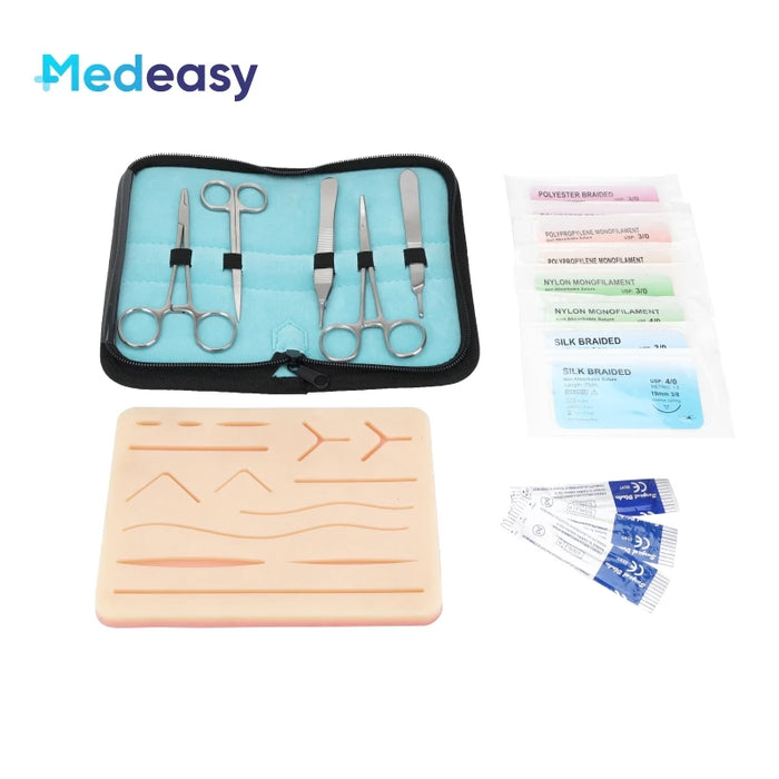 Medical Students Suture Practice Kit Surgical Training with Skin Pad Model Tool Set Educational Teaching Equipment