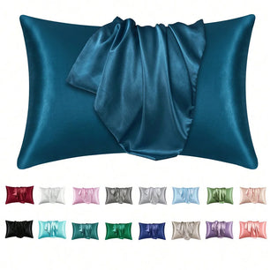2 pcs Pillowcase for Hair and Skin, Silk Satin Pillowcase  Pillow Cases Set of 2， Silky Pillow Cover with Envelope Closure