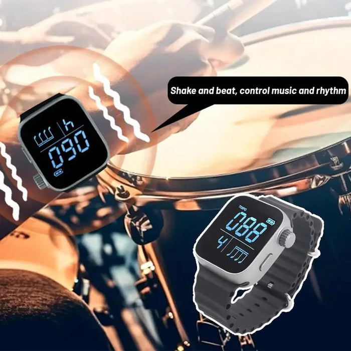 Wearable Vibrating Metronome - Multi-Function Music Instrument Metronome with Adjustable Strap, Watch-Style Design for Sports