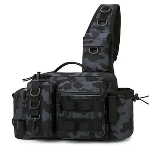 Fishing Gear Backpack、Fishing Bait Box、Equipment Storage Bag、Men's Fly Fishing Backpack、Shoulder Bag with Rod Holder and Strap