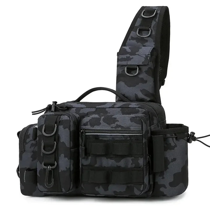Fishing Gear Backpack、Fishing Bait Box、Equipment Storage Bag、Men's Fly Fishing Backpack、Shoulder Bag with Rod Holder and Strap