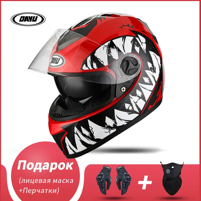 Motorbike Helmet  For Adults Motocross Helmets Casco Motorbike Helmet Full Face  Modular Dual Lens Double Visors