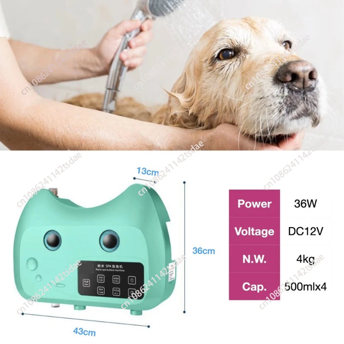 Pet Beauty Cleaning Supplies 4 Bottles Bath Massage Cat and Dog Bath Spa Bubble Machine Automatic Shampoo Mix and Dilute