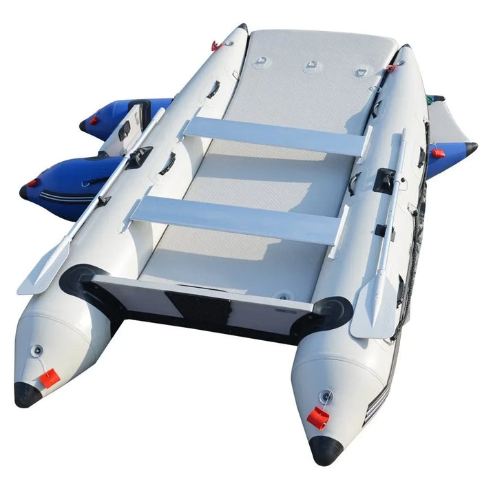 11 Ft Inflatable Catamaran Inflatable Boat Dinghy Mini Cat Boat Gray