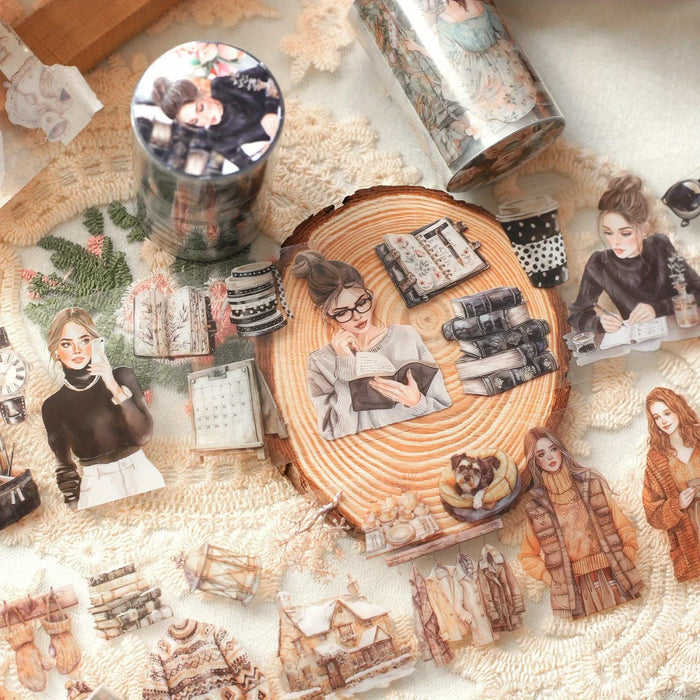 12 Rolls/box Journaling Supplies Planner Stickers Adhesive Tapes Stickers PET Tape Planner DIY Scrapbook Handbook Diary Stickers