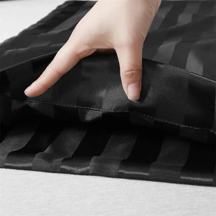 Imitation Silk Pillow case satin Stripe pillowcases cases Covers for bed pillows 2 pieces High-quality Jacquard Envelope Closure