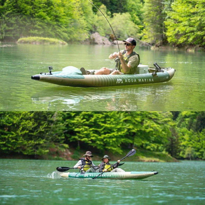 AQUA MARINA CALIBER Kayak Inflatable Boat for Fishing 2 People Kayaking Water Sports Boat Canoe PVC Dinghy Raft Seat 398x98cm