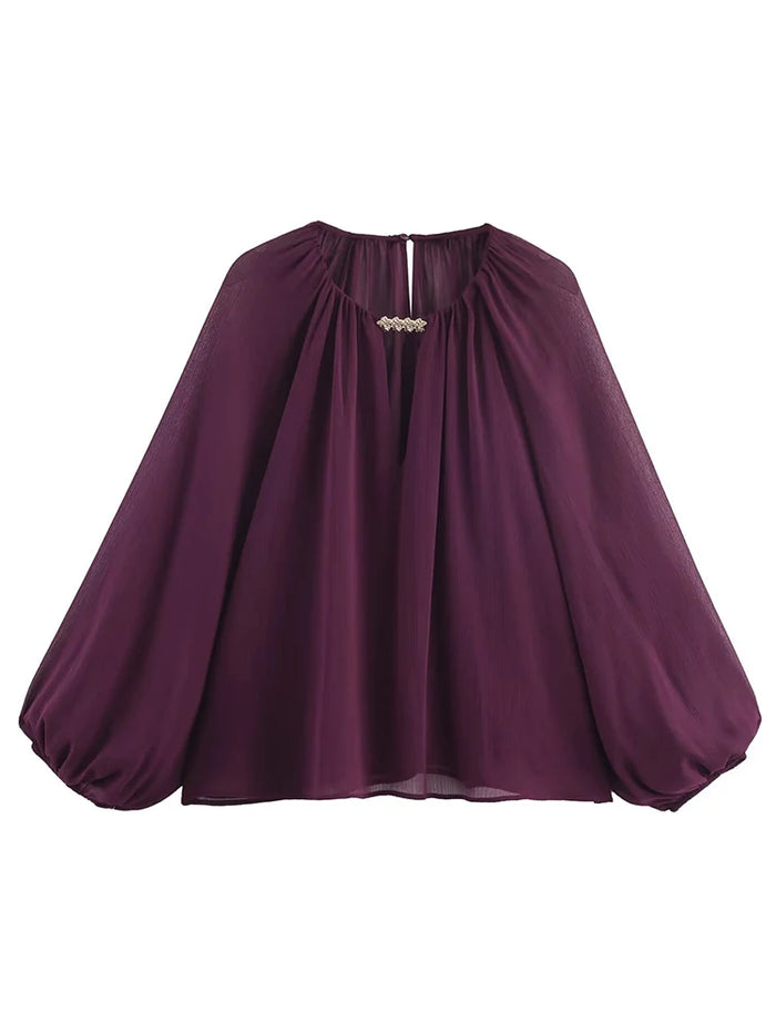 2025 Autumn Blouses For Women Translucent Elegant Ruffles Blouse Female Long Sleeve High Street Long Sleeve Casual Shirt Top