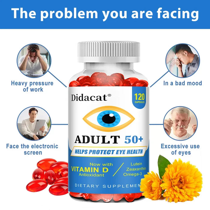 Lutein and Zeaxanthin Eye Vitamin Supplement, Containing Vitamins C, E, and Zinc To Support Vision, for Adults & Seniors