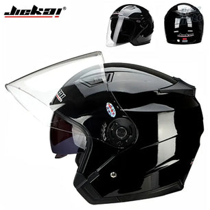 JIEKAI Motorcycle Half Helmet Men Dual Lens Scooter Moto Casco Village Riding Capacete De Moto Motocross Helmets