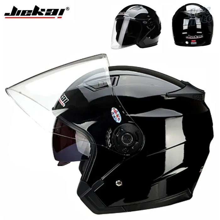 JIEKAI Motorcycle Half Helmet Men Dual Lens Scooter Moto Casco Village Riding Capacete De Moto Motocross Helmets