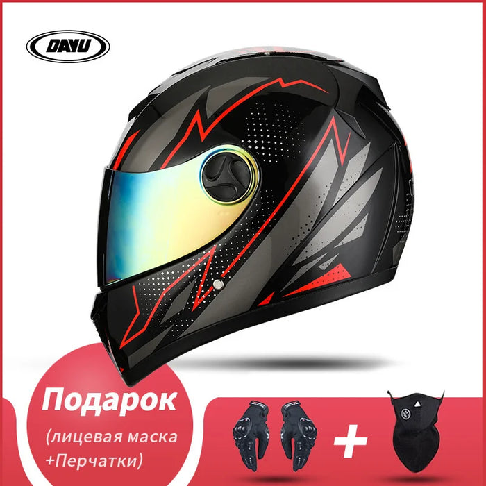 Motorbike Helmet  For Adults Motocross Helmets Casco Motorbike Helmet Full Face  Modular Dual Lens Double Visors