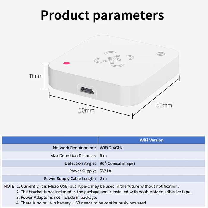Tuya WiFi  Human Presence Sensor MmWave Radar Detector With Luminance Sensor For Smart Home Smart Life replace PIR Sensor