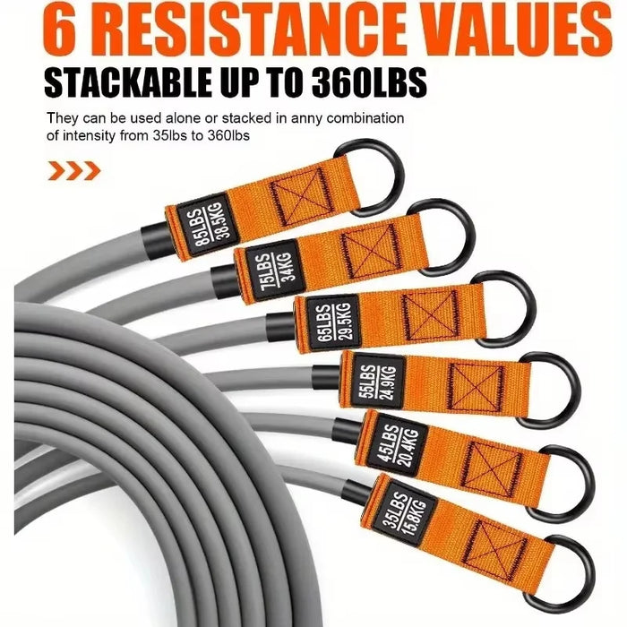 300lbs Fitness Exercises Resistance Bands Set Elastic Tubes Pull Rope Yoga Band Training Workout Equipment for Home Gym Weight